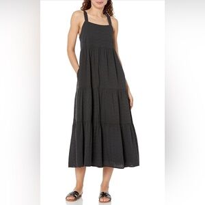 The Drop Britt Tiered Maxi Dress Eyelet Black Women’s - Small